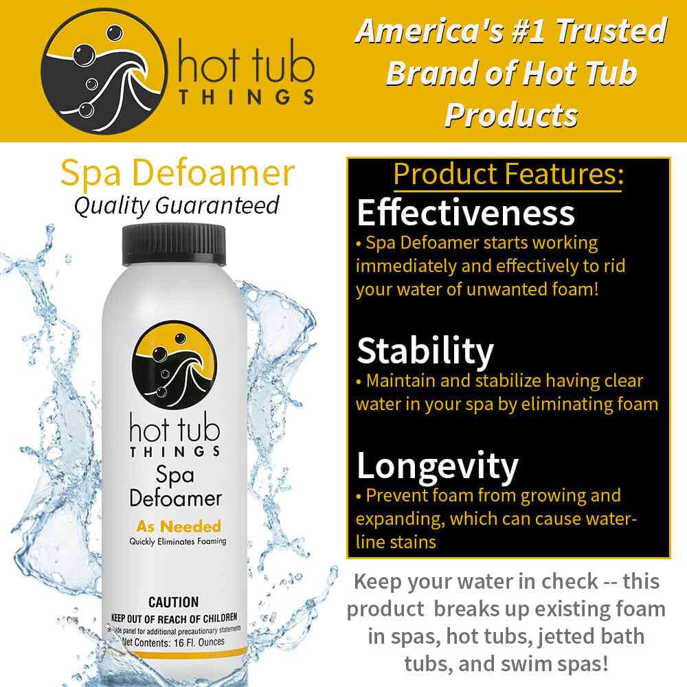 Hot Tub Things Spa Defoamer – Instant Anti-Foam Treatment (16 fl oz)