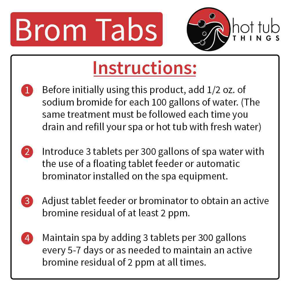Hot Tub Things® Bromine Tablets for Spas – 1.5 lb, Low-Odor Sanitizer