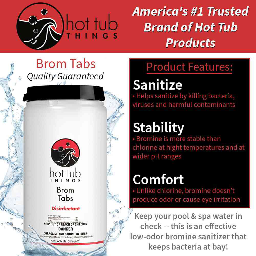 Hot Tub Things® Bromine Tablets – Spa & Hot Tub Sanitizer (1.5 lb & 5 lb)