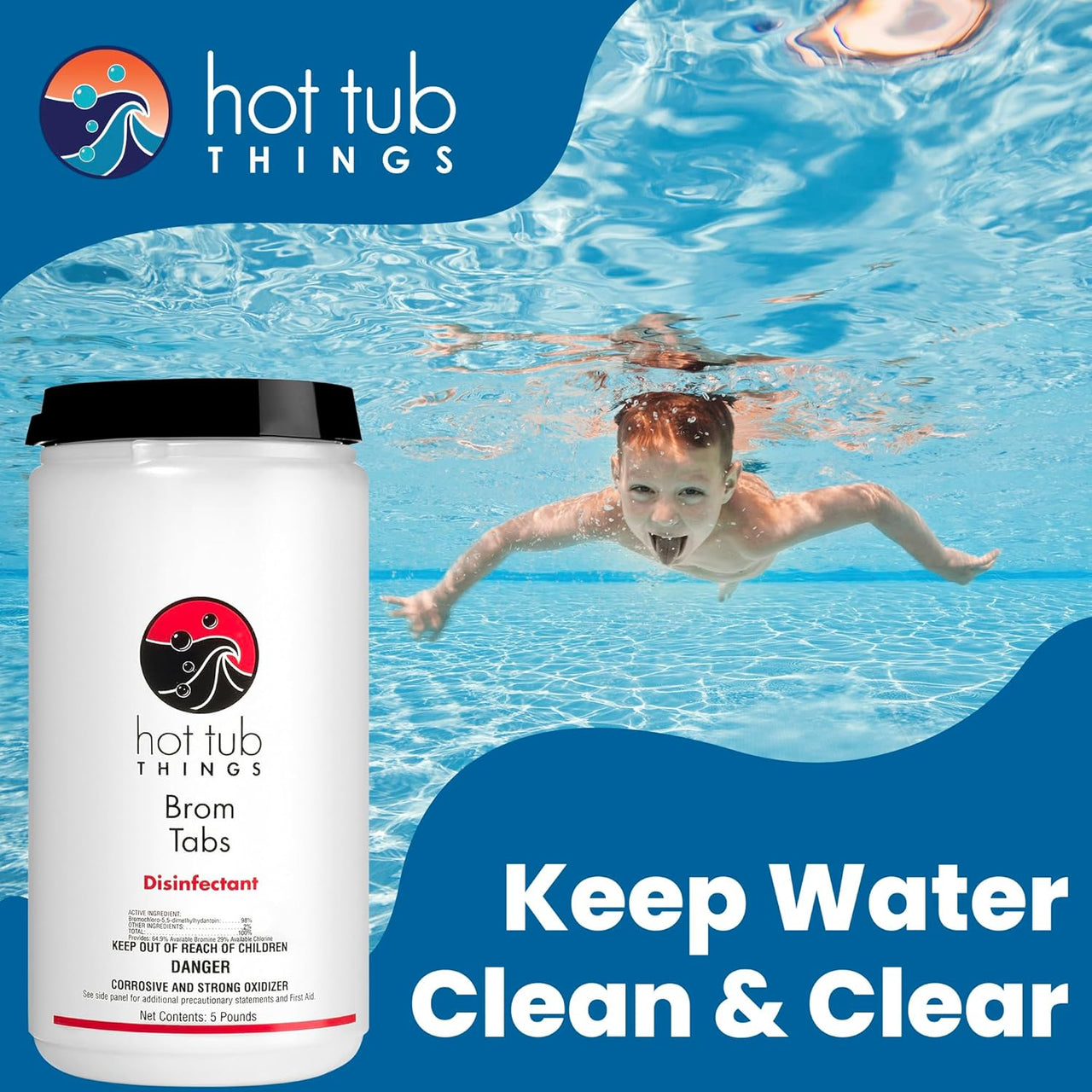 Hot Tub Things® Bromine Tablets – 5 lb Spa & Hot Tub Sanitizer