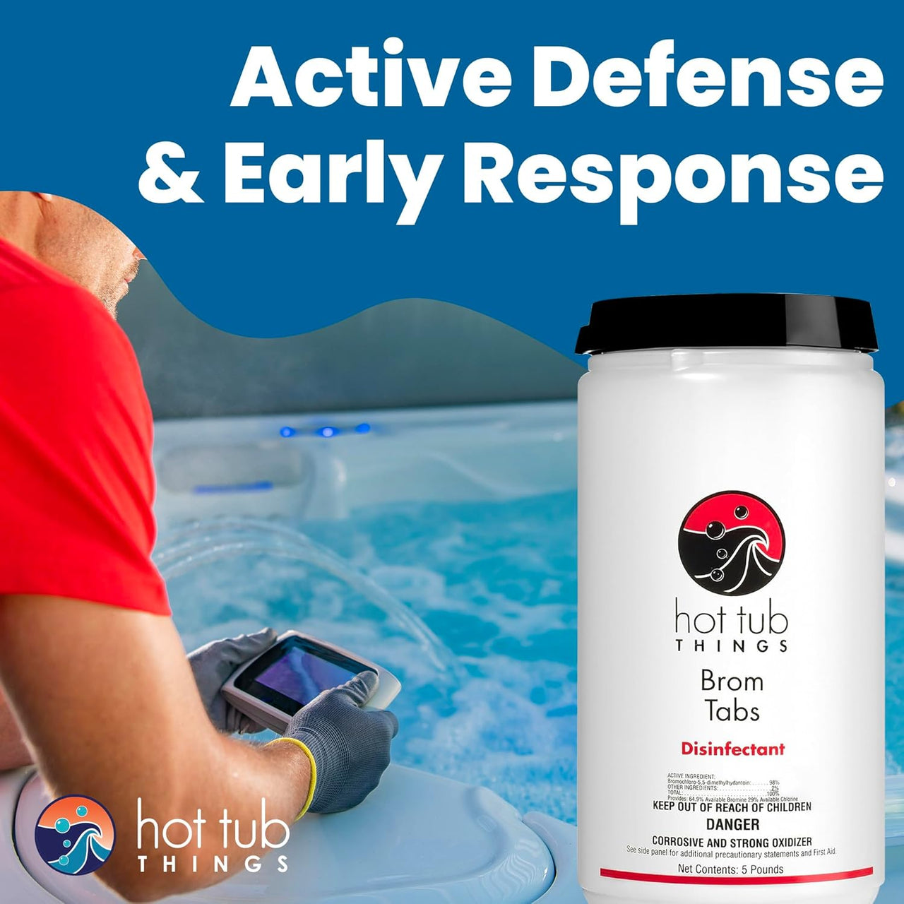 Hot Tub Things® Bromine Tablets – 5 lb Spa & Hot Tub Sanitizer