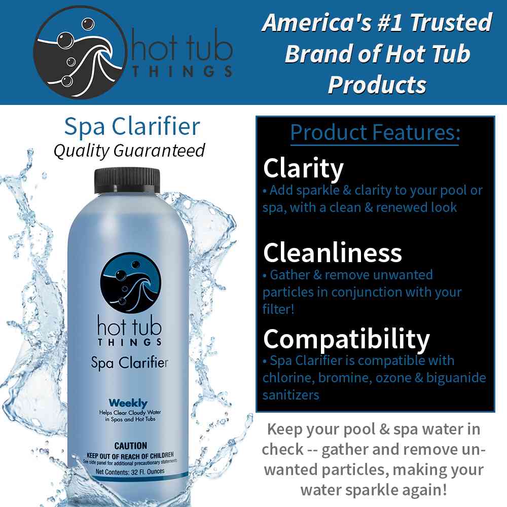 Hot Tub Things® Spa Clarifier - Clears Cloudy Spa Water (16 fl oz & 32 fl oz)