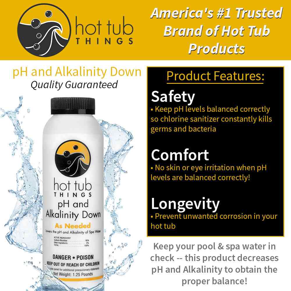 Hot Tub Things pH & Alkalinity Down – 1.25 lb Granular Spa Water Reducer