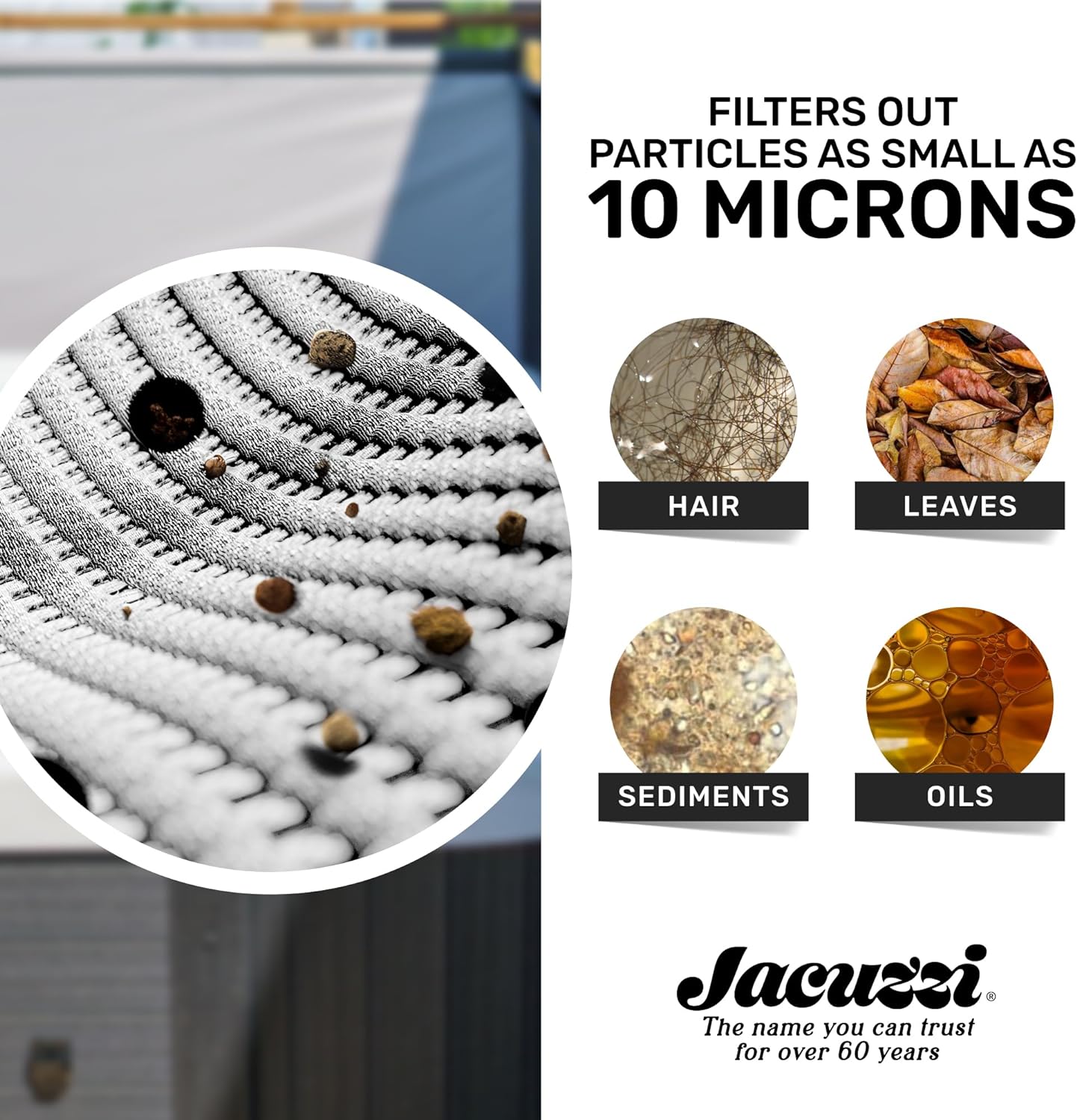 Jacuzzi® PROCLARITY® 40 Sq Ft Primary Filter Cartridge – Washable Pleated Cartridge (2012+ J‑400/J‑495/J‑500/J‑LX Models) – part #6473‑157J