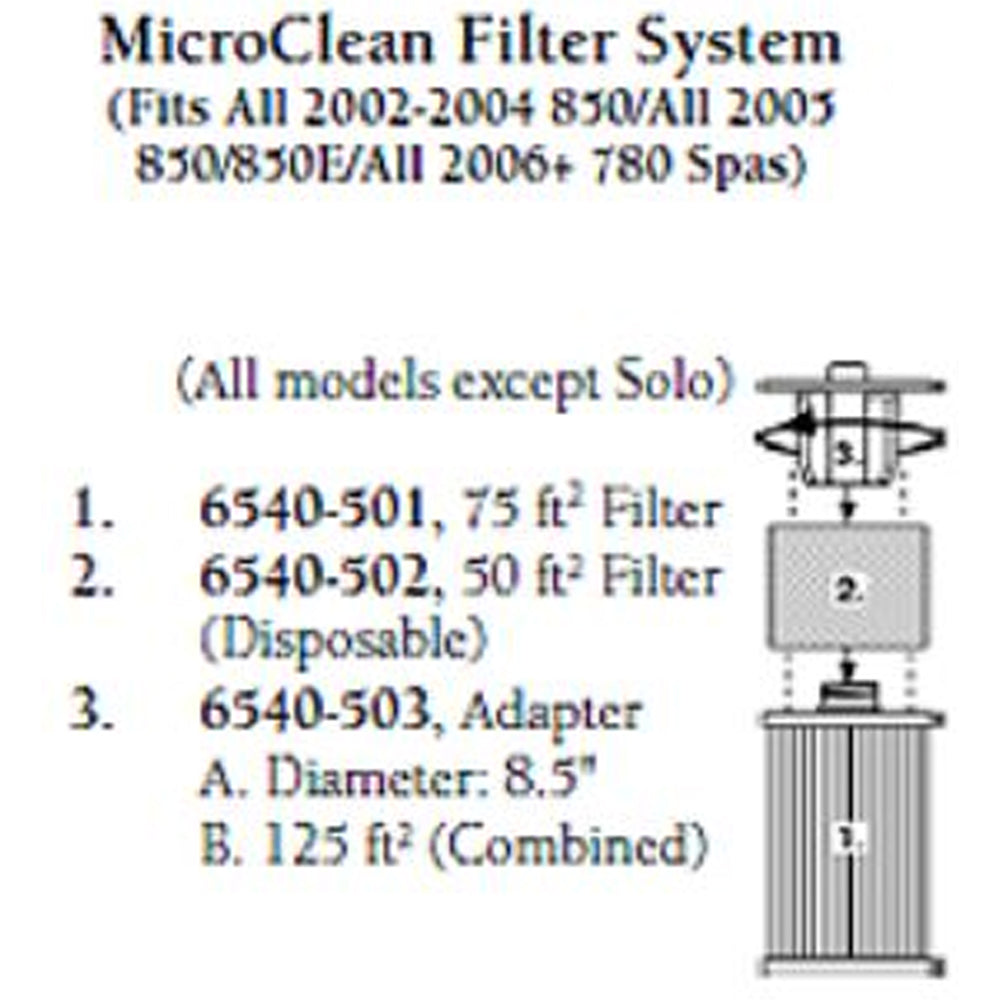 Adaptador de filtro Sundance®/Jacuzzi® MicroClean®: unión de plástico para sistema de cartucho plisado y desechable (2002-2012) – pieza n.° 6540-503 