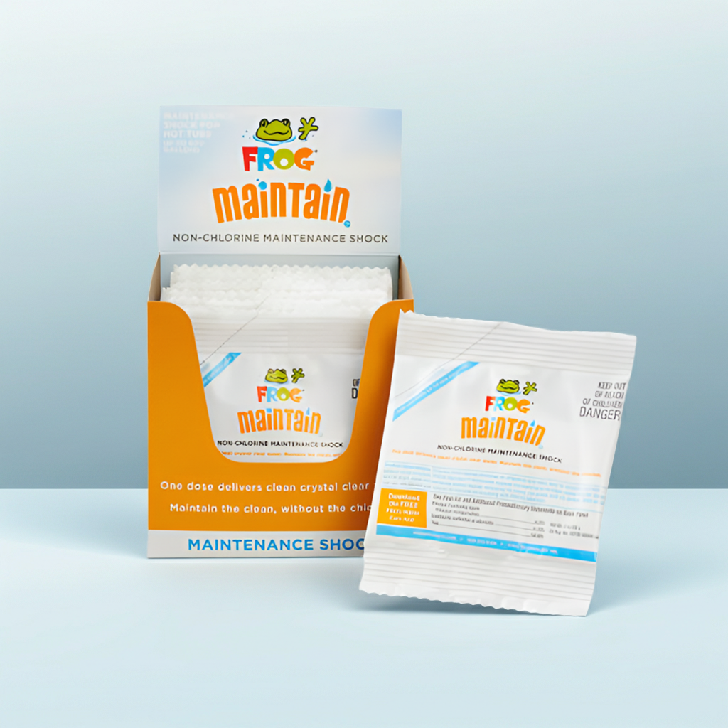 FROG Maintain for Hot Tubs - Non-Chlorine Shock for use with All Hot Tub FROG Sanitizing Systems - Single Dose Packets for Easy Hot Tub Maintenance & Treatment - 12 Pack