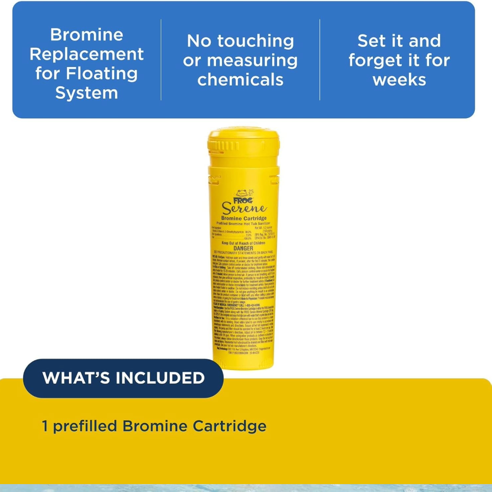 FROG® Serene™ Replacement Bromine Cartridge for Hot Tubs – Prefilled 1 Pack