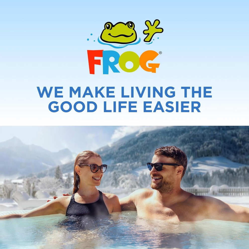 Tiras reactivas FROG para piscinas y jacuzzis: indicador preciso de cloro libre o bromo, pH, alcalinidad total y dureza total. Análisis de agua sencillo. 50 tiras reactivas. 