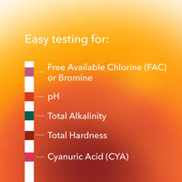Thumbnail for Leisure Time® Chlorine & Bromine Test Strips – 4‑in‑1 Spa Water Test Kit (50 Strips)