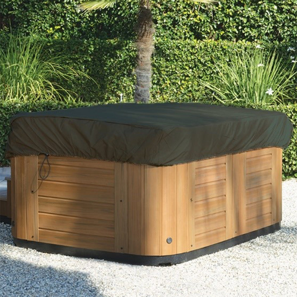 Life Essentials Spa Cover Cap, Large 96x96x12, drawstring detail