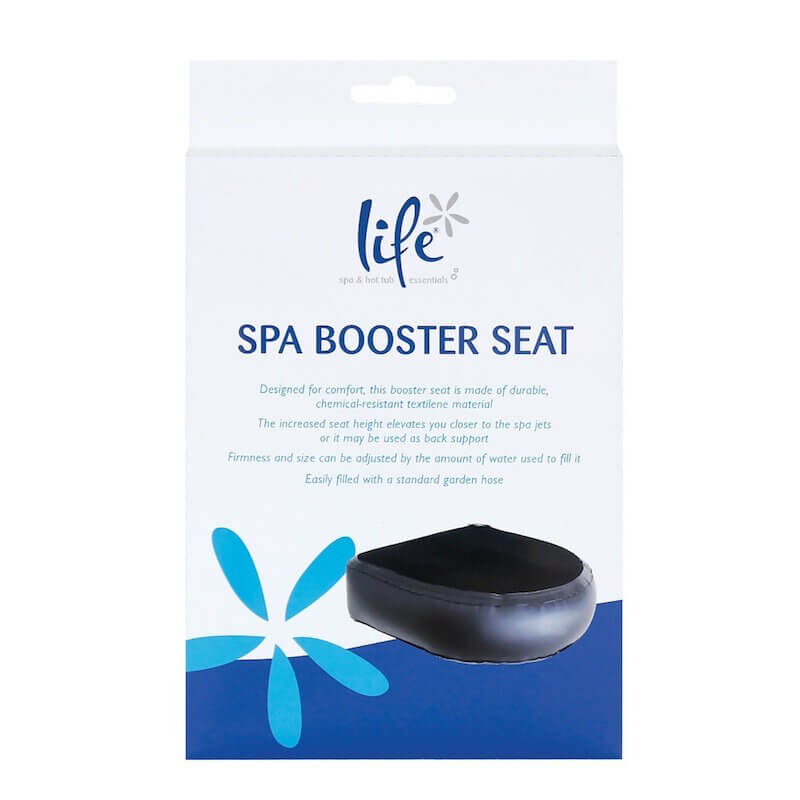 Life Spa Booster Seat – Black Inflatable Spa Cushion with Suction Cups