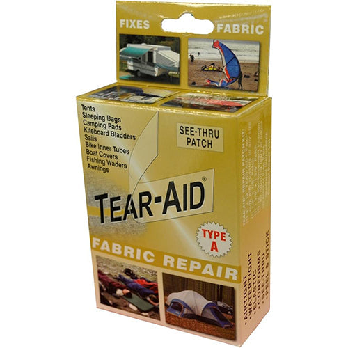 TEAR-AID Type A Fabric Repair Kit patch applied