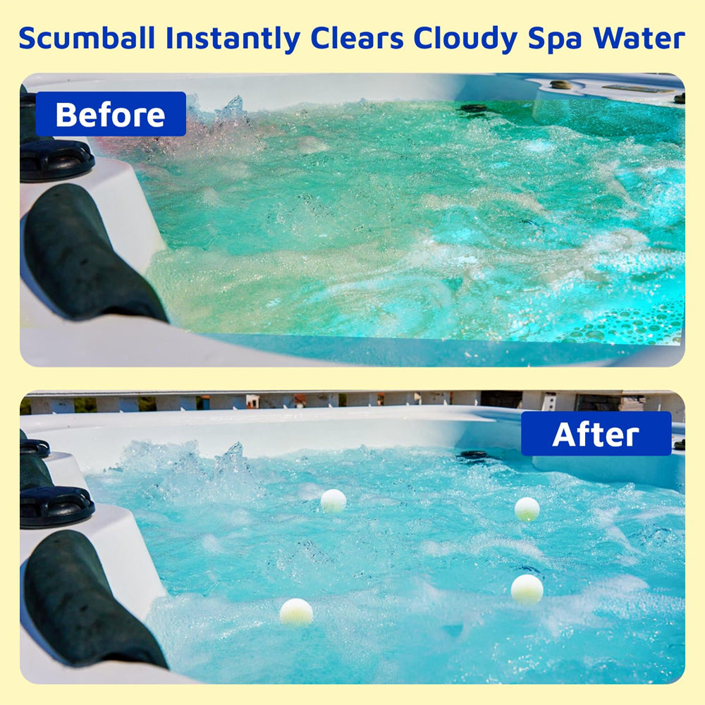 SCUMBALLS® Oil Absorbing Sponge (2 Pack) – Floating Scum Eliminator for Hot Tubs