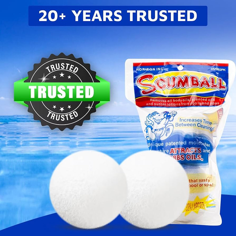 SCUMBALLS® Oil Absorbing Sponge (2 Pack) – Floating Scum Eliminator for Hot Tubs