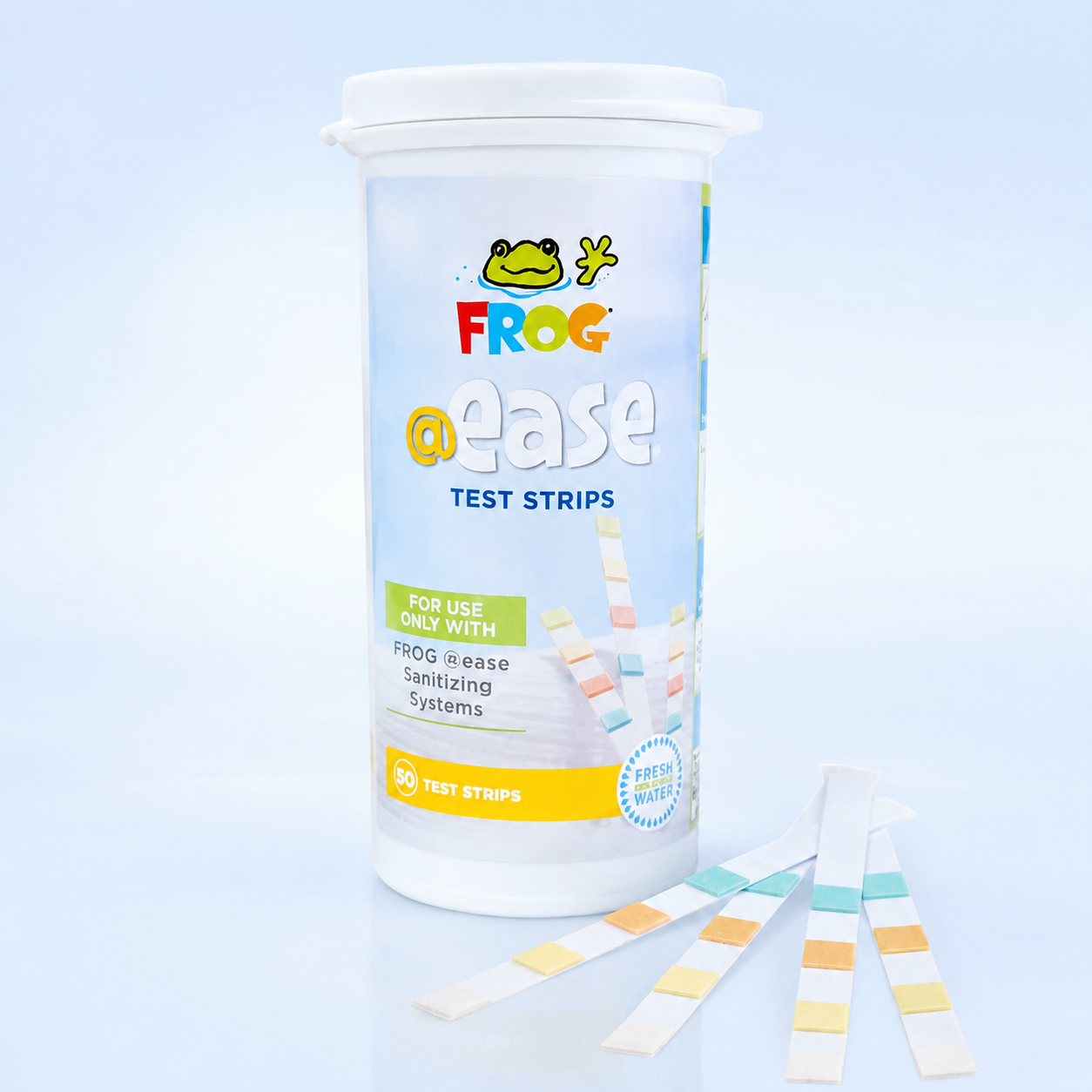 Tiras de prueba FROG @Ease para jacuzzis y spas de natación - Tira de prueba con indicador de salida para cartuchos FROG @Ease SmartChlor, pH, alcalinidad total y dureza total - 30 tiras de prueba 