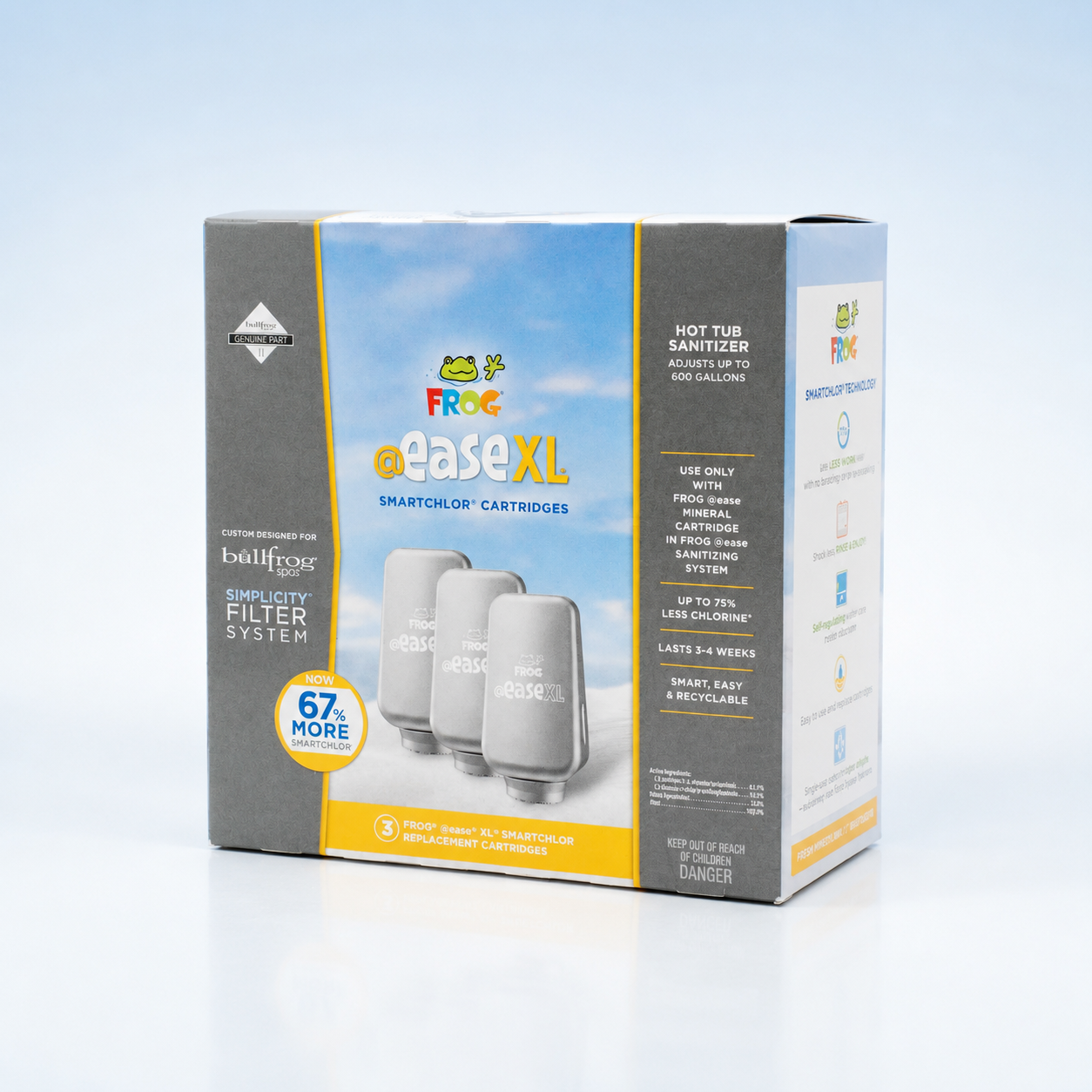 FROG® @ease® XL Smartchlor® Cartridge 3-Pack for Bullfrog® Spas – Simplicity Series