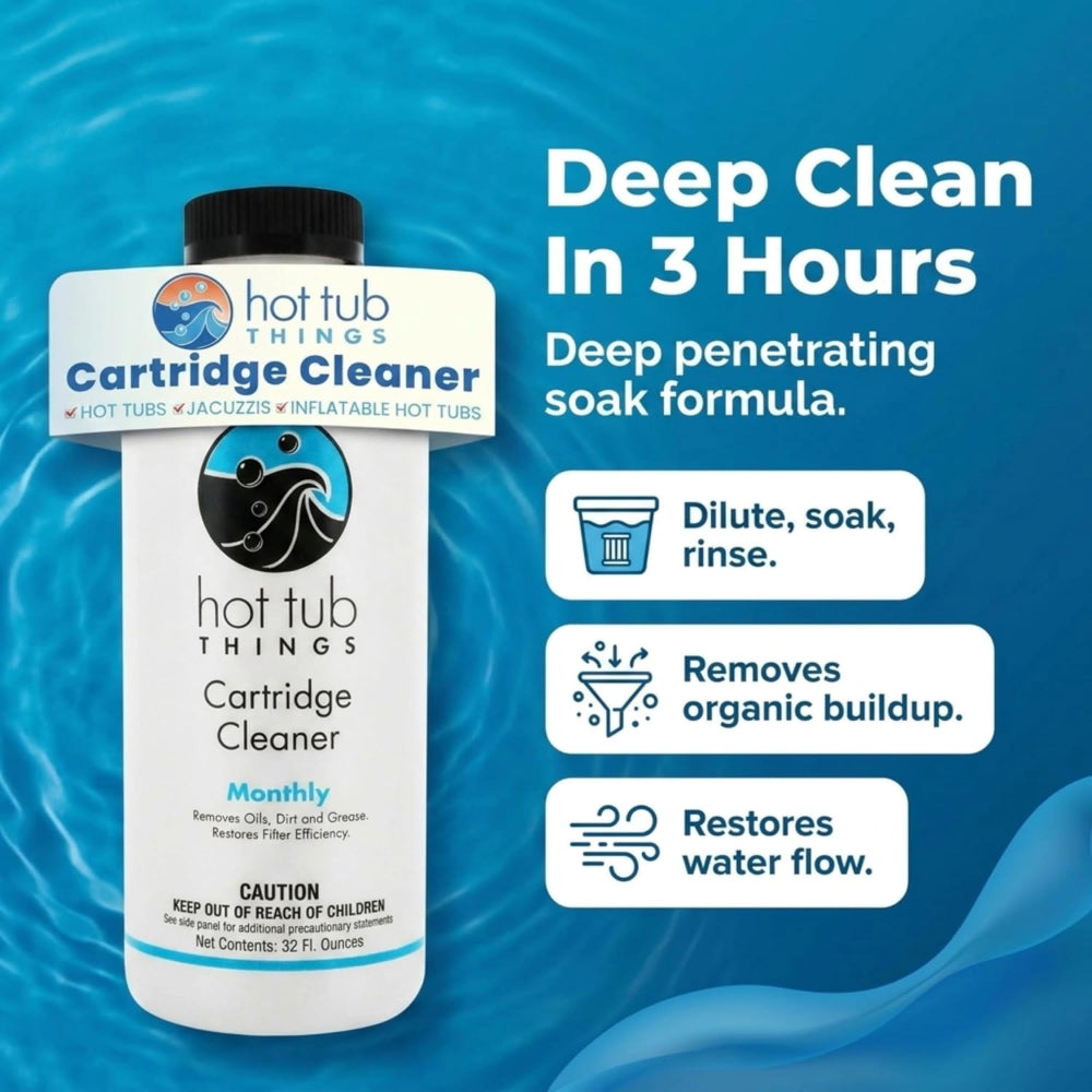 Hot Tub Things® Cartridge Cleaner – Professional Filter Cleaning Solution (32 fl oz)