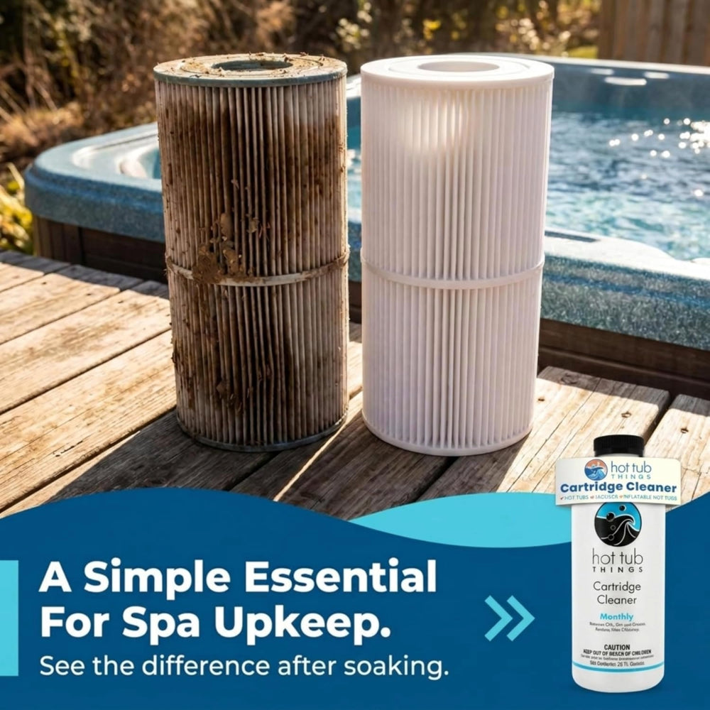 Hot Tub Things® Cartridge Cleaner – Professional Filter Cleaning Solution (32 fl oz)