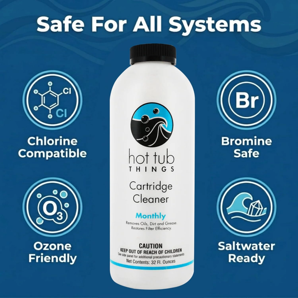Hot Tub Things® Cartridge Cleaner – Professional Filter Cleaning Solution (32 fl oz)