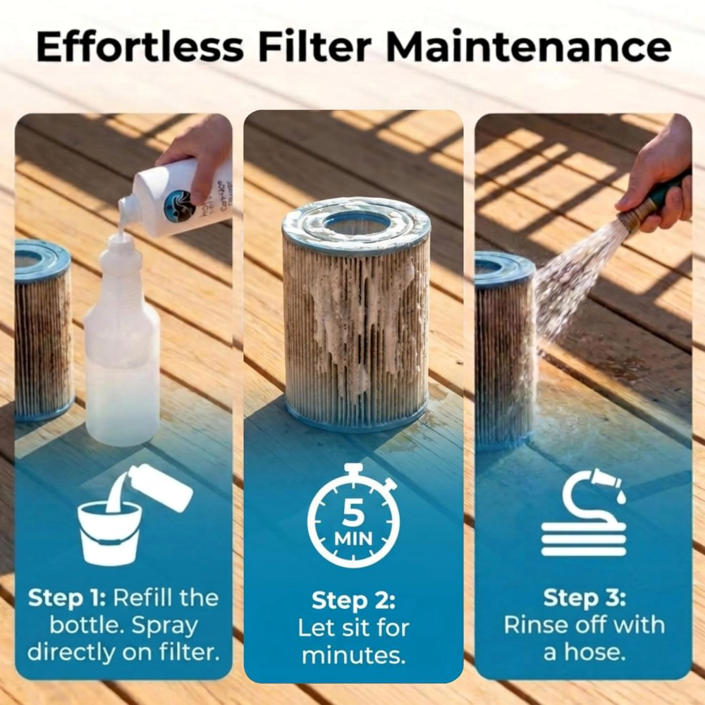 Hot Tub Things® Cartridge Cleaner – Professional Filter Cleaning Solution (32 fl oz)