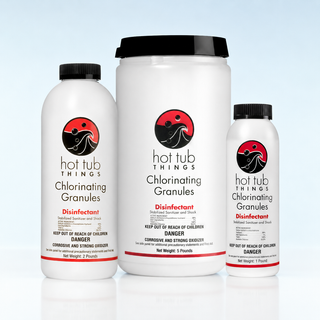 Gránulos clorantes Hot Tub Things®: desinfectante para spas y jacuzzis (1 lb / 2 lb / 5 lb) 