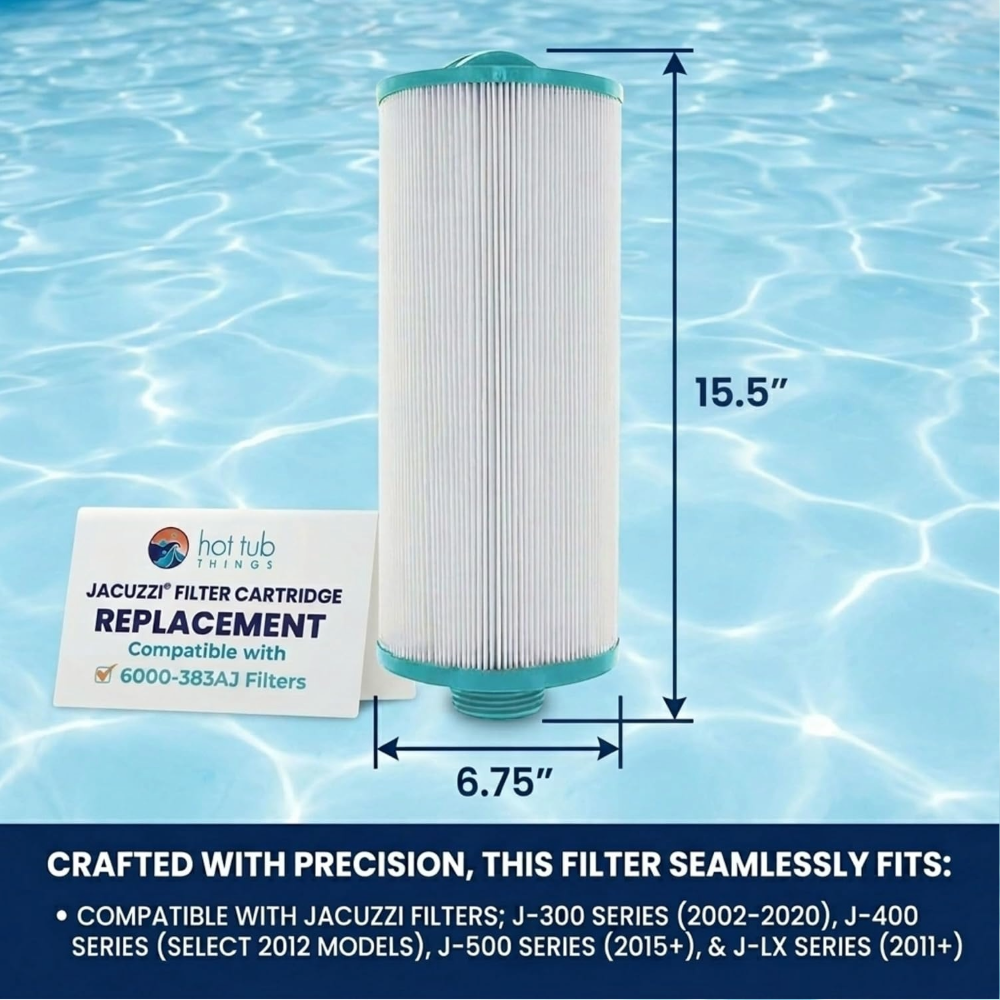Cartucho de filtro Hot Tub Things® – Compatible con Jacuzzi® ProClear® de 60 pies cuadrados – Pieza n.° HTT-6000-383AJ
