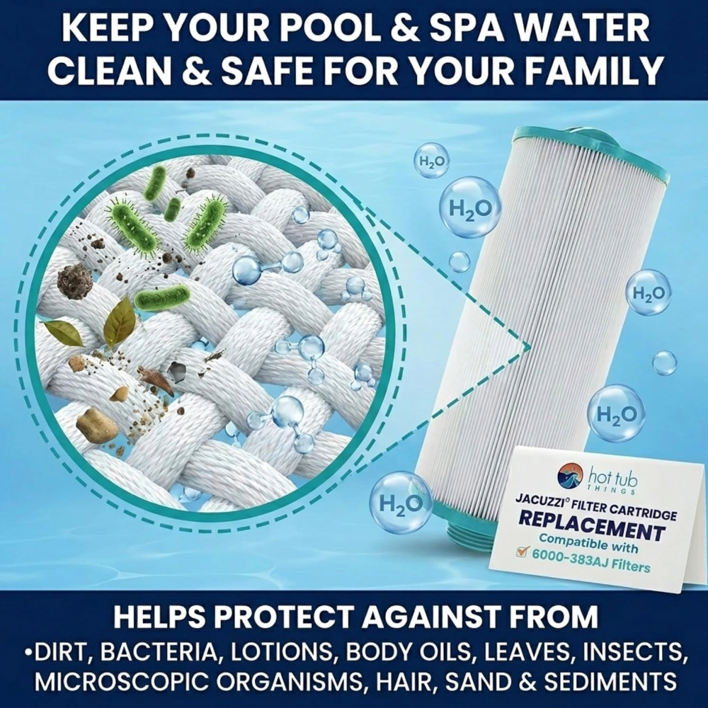 Cartucho de filtro Hot Tub Things® – Compatible con Jacuzzi® ProClear® de 60 pies cuadrados – Pieza n.° HTT-6000-383AJ
