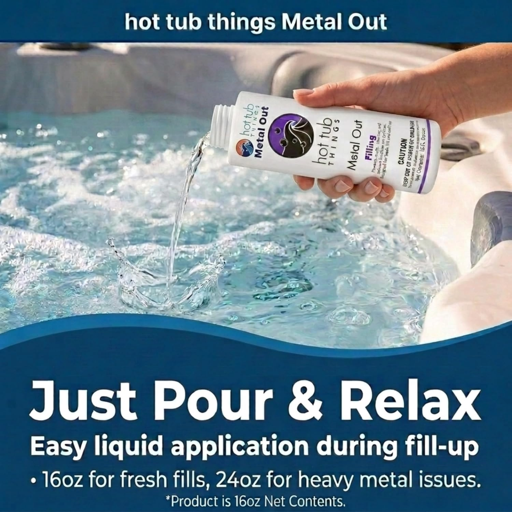Hot Tub Things® Metal Out (16 fl oz) – Spa & Hot Tub Stain & Scale Preventer