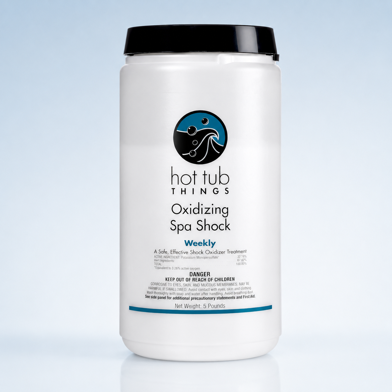 Hot Tub Things® Oxidizing Spa Shock – Limpiador de oxígeno sin cloro (1 lb / 2.2 lb / 5 lb) 