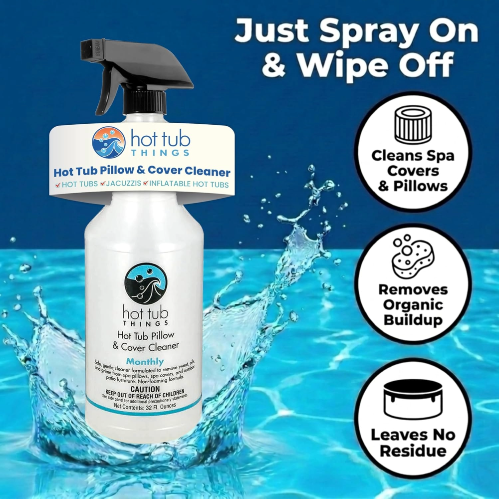 Limpiador de almohadas y fundas Hot Tub Things – Spray para almohadas y fundas de spa sin espuma, 944 ml 