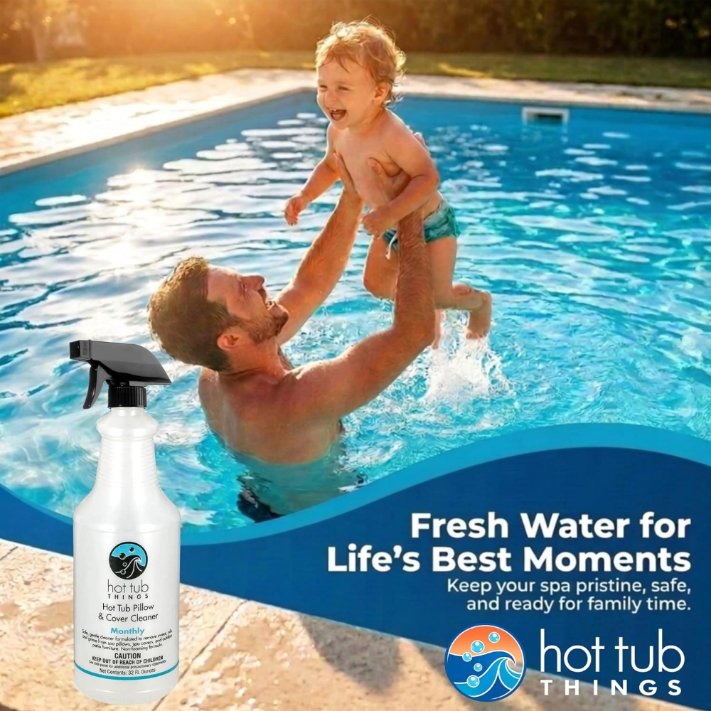 Limpiador de almohadas y fundas Hot Tub Things – Spray para almohadas y fundas de spa sin espuma, 944 ml 
