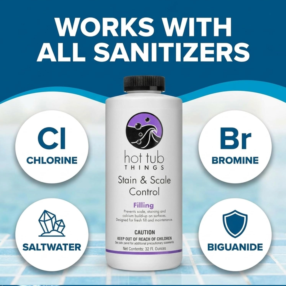 Hot Tub Things® Stain & Scale Control – Spa Mineral Remover (32 fl oz)