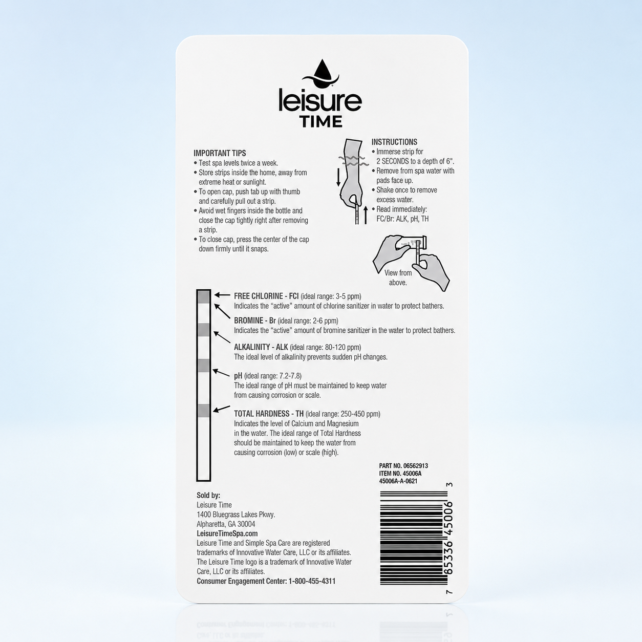 Leisure Time® Chlorine & Bromine Test Strips - 50 Count