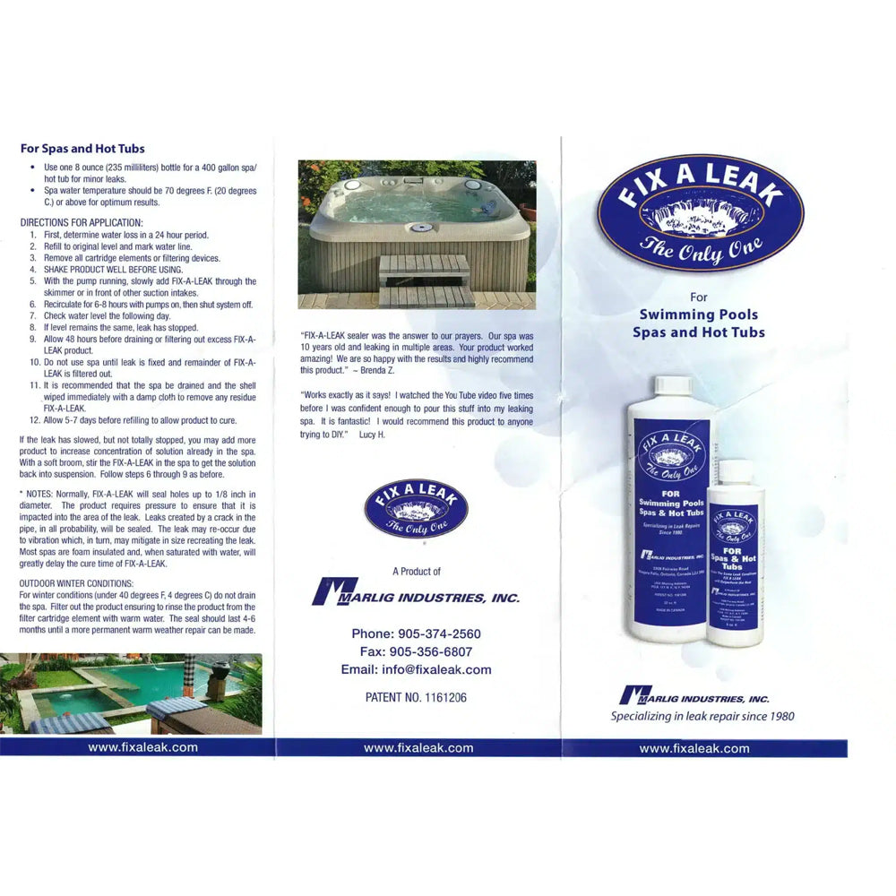 Marlig® Fix-A-Leak Spill / Spa Leak Sealer (32 fl oz) – Permanent Leak Repair