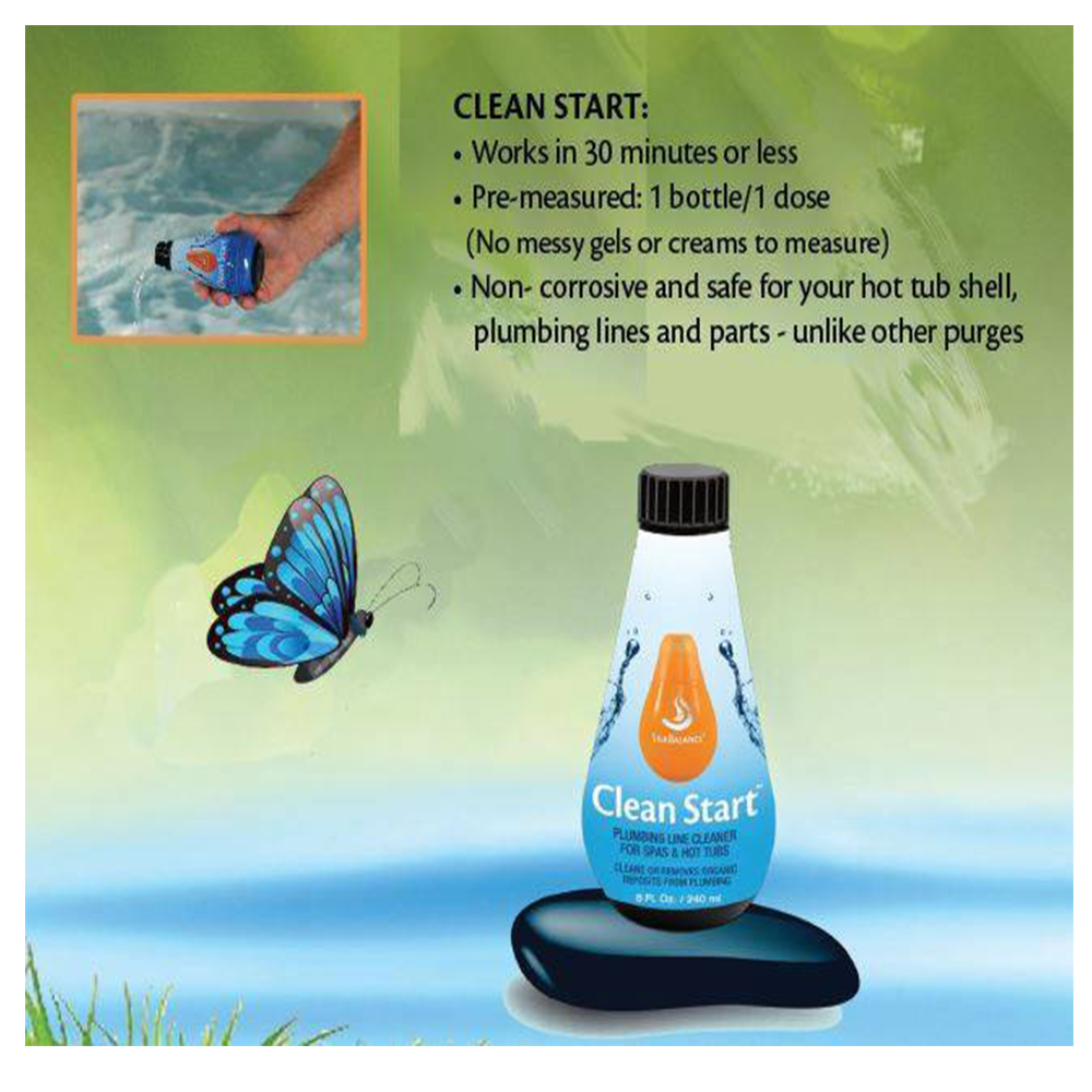 Clean Start by SilkBalance - Powerful Yet Gentle Hot Tub and Plumbing Line Flush (8 fl oz)