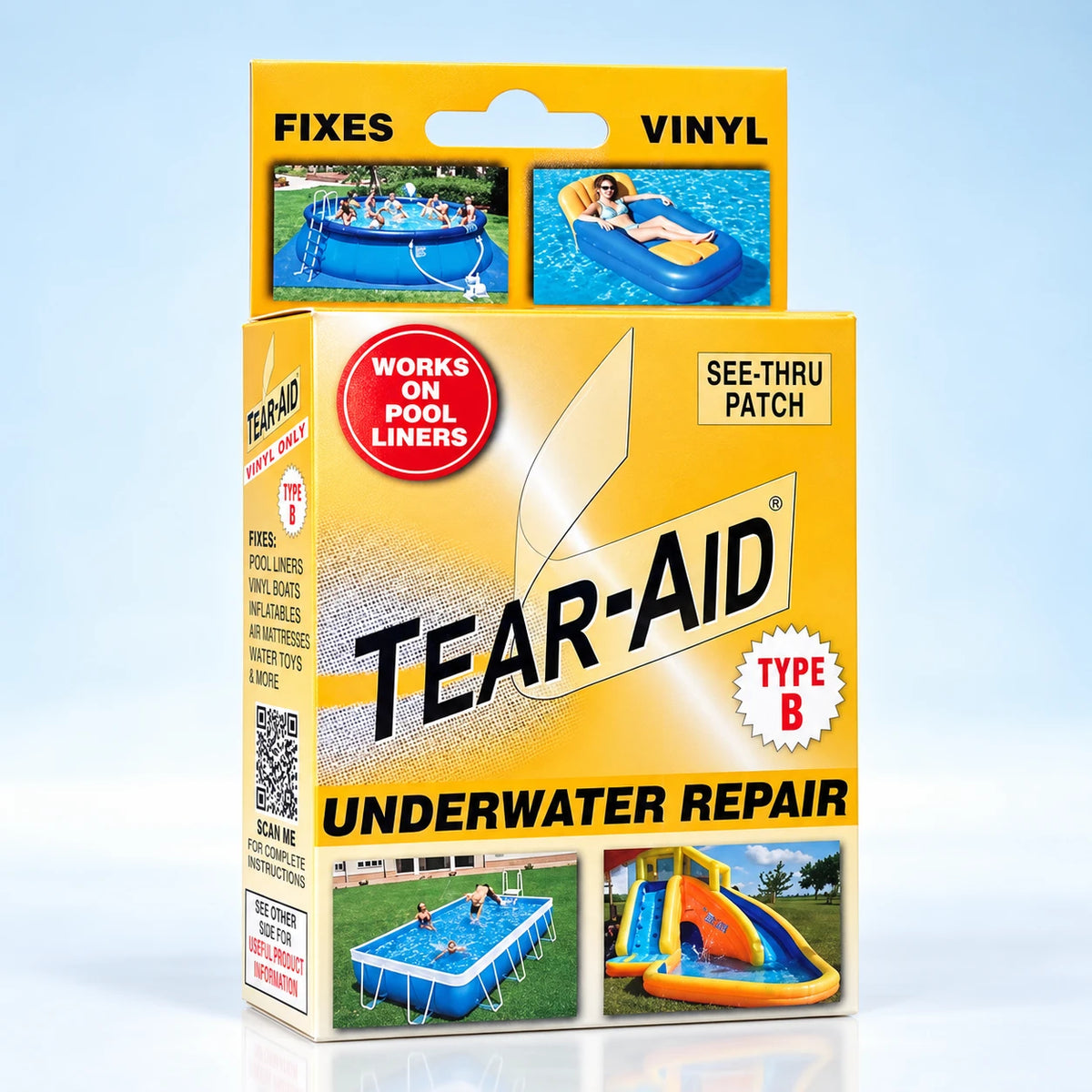 TEAR-AID® Repair Patch Kit – Vinyl & Fabric Spa Cover Repair (Type A & B)