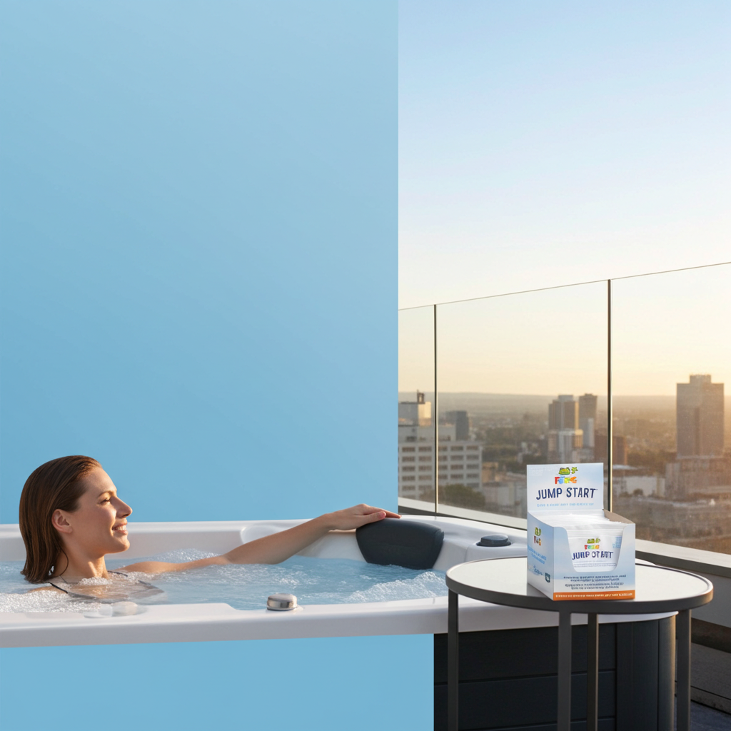 FROG Jump Start para jacuzzis: tratamiento de choque con cloro que elimina contaminantes orgánicos y estabiliza el nivel de cloro. Instalación y tratamiento de jacuzzis (paquete de 12)