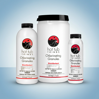 Gránulos clorantes Hot Tub Things®: desinfectante para spas y jacuzzis (1 lb / 2 lb / 5 lb) 