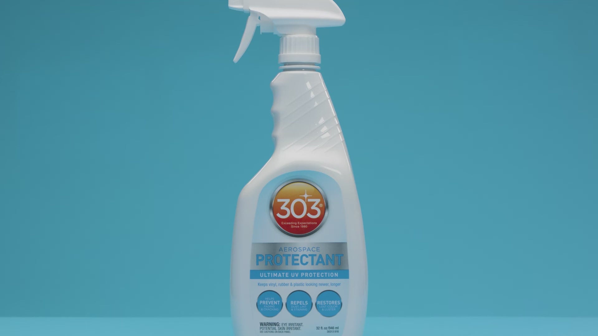 Load video: 303® Aerospace Protectant – UV Protection for Vinyl, Rubber &amp; Plastics (16 fl oz / 32 fl oz / 1 gal)