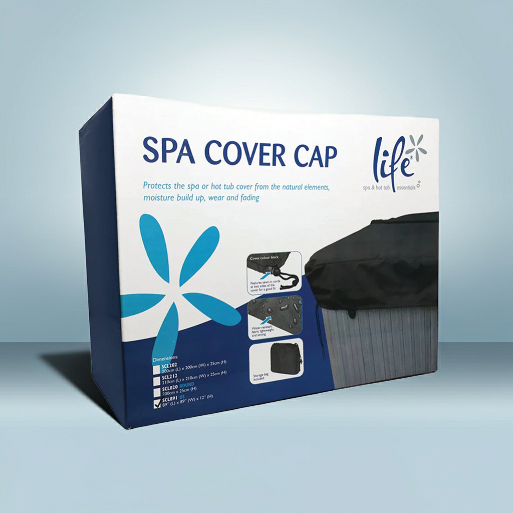 Premium Spa Cover Cap 89″×89″×12″ — Medium Hot Tub Lid Protector