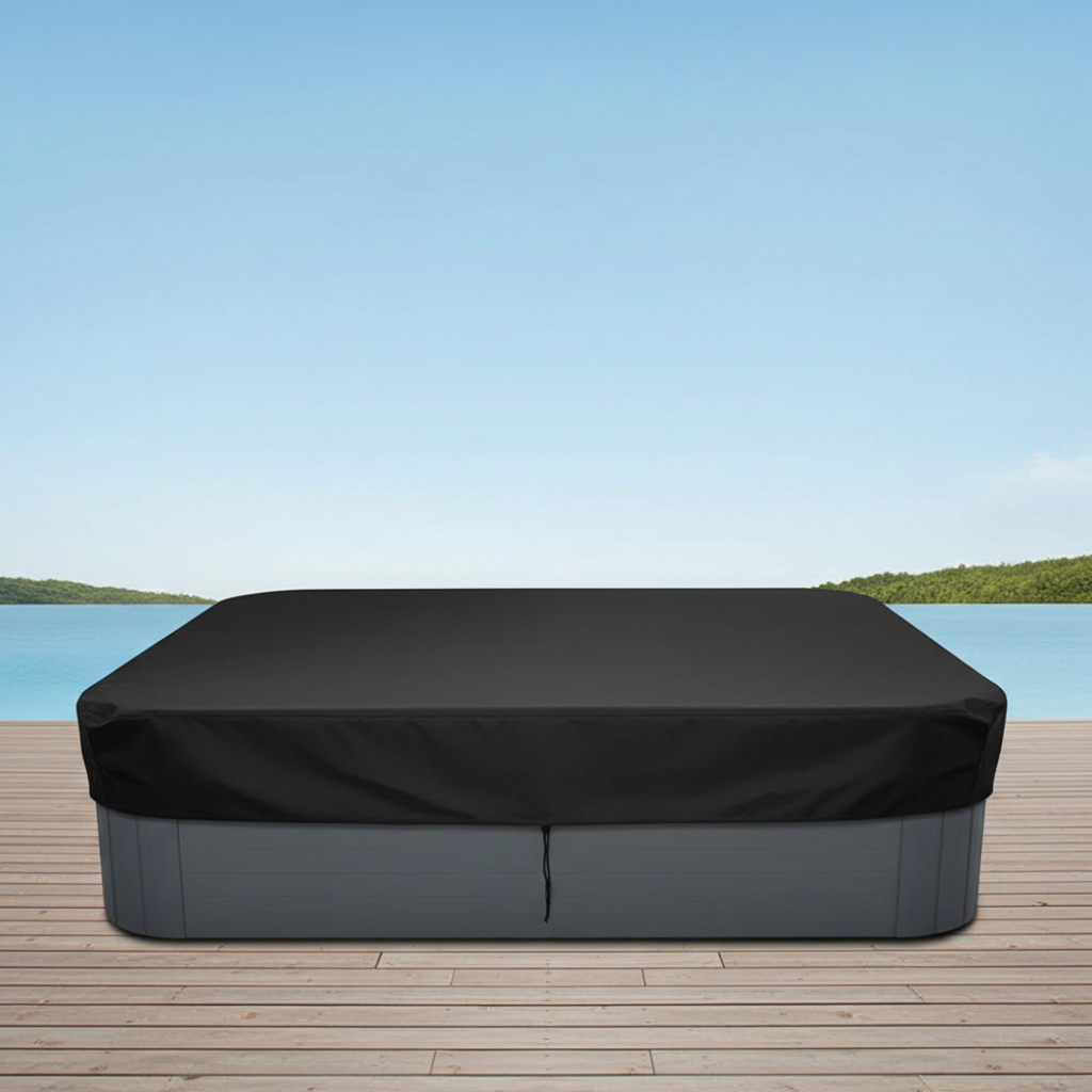 Tapa de spa premium de 89″ × 89″ × 12″ — Protector de tapa para jacuzzi mediano