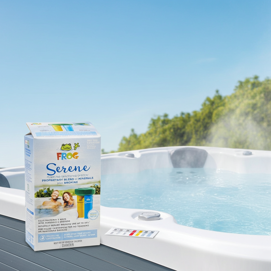 Sistema flotante FROG® Serene – Desinfectante mineral y de bromo para jacuzzis – pieza n.° 01‑14‑3883 