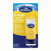 BioGuard 5-in-1 Pool Test Strips, 50 Strips, Quick & Easy Testing for Crystal Clear Water: Bromine, Chlorine, pH, Alkalinity, & Hardness