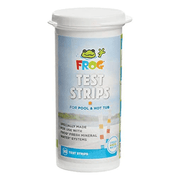 FROG Test Strips for Pools and Hot Tubs - Test Strip with Accurate Indicator for Free Chlorine or Bromine Levels, pH, Total Alkalinity and Total Hardness - Easy Water Testing - 50 Test Strips