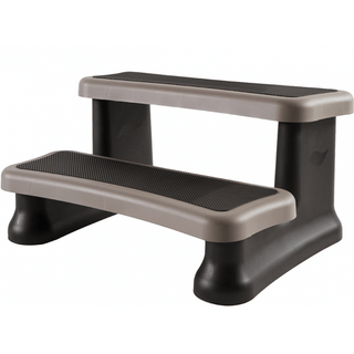 Escalón de spa SmartStep Deluxe (gris costero): ancho, antideslizante y duradero 
